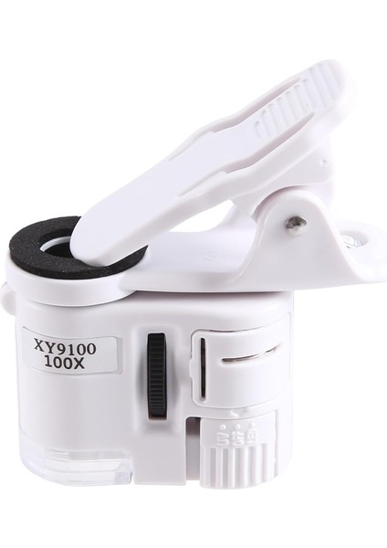 -100X Zoom Klipsli Mikroskop LED Işıklı, Taşınabilir Büyüteçli Cep Büyüteçli Mercek Camı