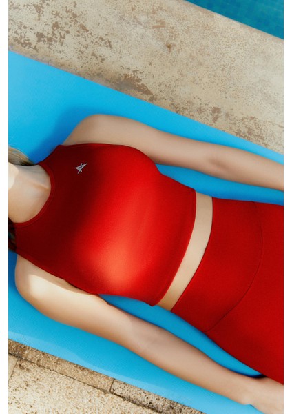 Ed 2343-01 Barty Dry-Touch Crop Kolsuz Kadın Üstü Kırmızı fiyatları