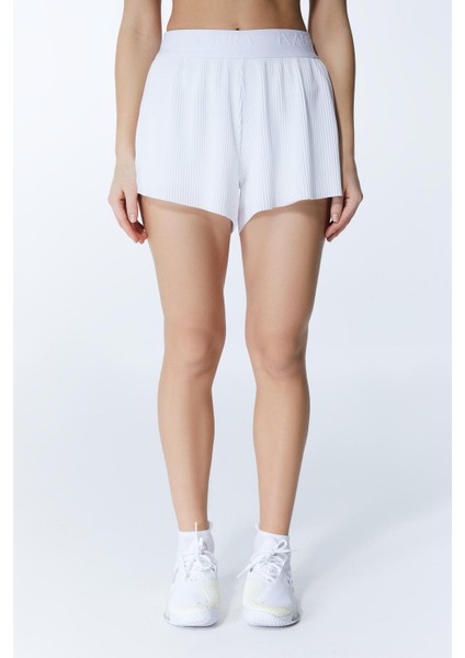 Ed 2349-01 Tamara Piliseli Sporcu Şort Beyaz (Tenis, Koşu, Pilates, Yoga, Pickleball) fiyatları