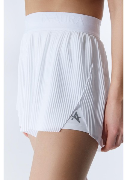 Ed 2349-01 Tamara Piliseli Sporcu Şort Beyaz (Tenis, Koşu, Pilates, Yoga, Pickleball) fırsatları
