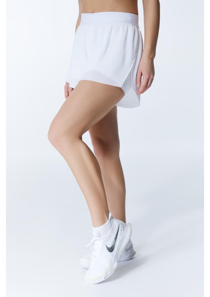 Ed 2349-01 Tamara Piliseli Sporcu Şort Beyaz (Tenis, Koşu, Pilates, Yoga, Pickleball) indirimleri