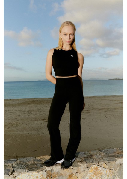 Ed 2329-01 Donatella Yoga Spor Flare Pantolon Petrol (Pilates, Koşu, Tenis, Golf) fiyatları