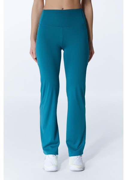 Ed 2329-01 Donatella Yoga Spor Flare Pantolon Petrol (Pilates, Koşu, Tenis, Golf) indirimleri