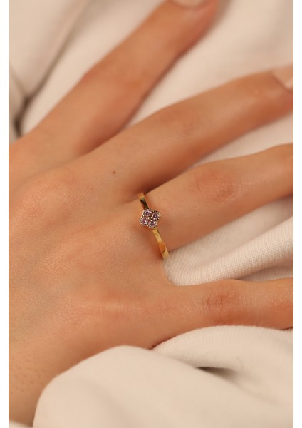 Minimal Yonca Altın Yüzük CGKYZK0313
