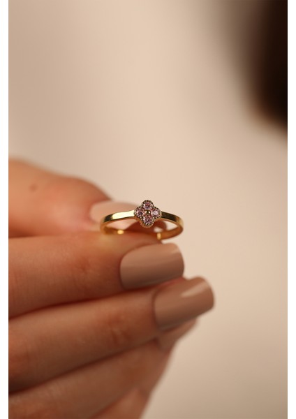 Minimal Yonca Altın Yüzük CGKYZK0313 fiyatları