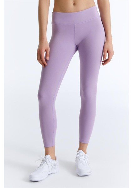 ED7783-02 Hola Long Legging Yüksek Belli Tam Boy Kadın Taytı Lila
