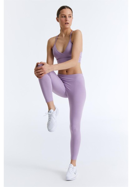 ED7783-02 Hola Long Legging Yüksek Belli Tam Boy Kadın Taytı Lila indirimleri