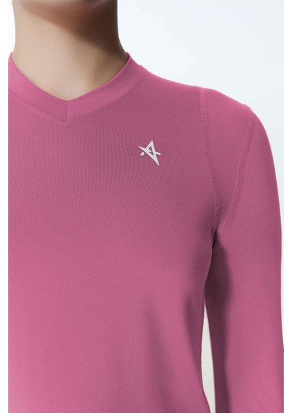 ED7755-11 Elena Dry-Touch V-Yaka Uzun Kollu Kadın Tenis , Koşu Üstü Gül Kurusu fırsatları