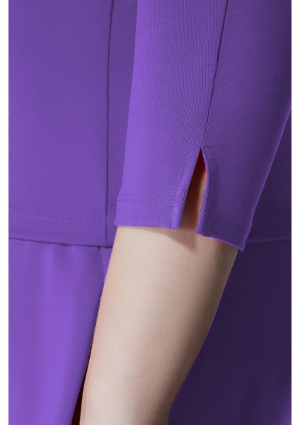 ED7755-12 Elena Dry-Touch V-Yaka Uzun Kollu Kadın Tenis , Koşu Üstü Mor indirimleri