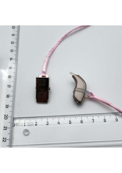 Tek Halkalı Pembe Küçük Boy Ipli Tutaç, Kulaklık Tutamacı, Işitme Cihazı Ipli Tutacağı, Yesmed -