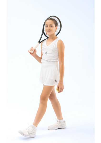 Ed 2313-04 Helen-Beyaz-Dry -Çocuk Kolsuz Spor Üst Top