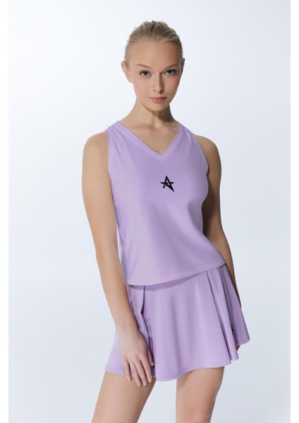 Ed 2313-06 Helen Dry-Touch Sporcu Kadın Üst Lila , Tenis , Koşu , Pilates , Yoga , Fitness