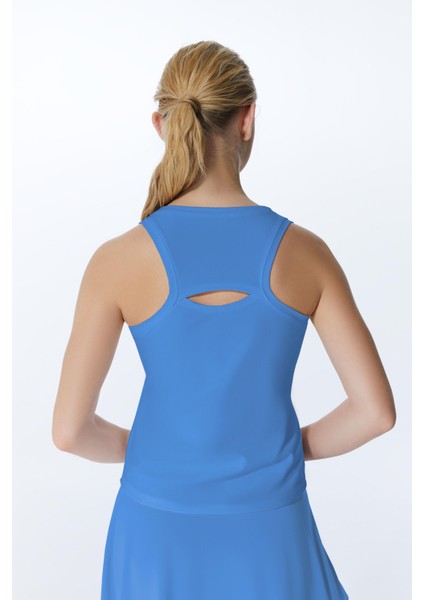 Ed 2313-07 Helen Dry-Touch Sporcu Kadın Üst Mavi , Tenis , Koşu , Pilates , Yoga , Fitness modelleri