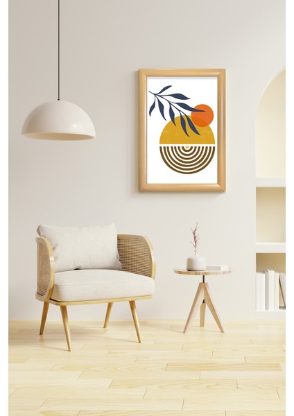 Soyut Tasarım Çerçeveli Camlı Tablo 23.5 x 33,5