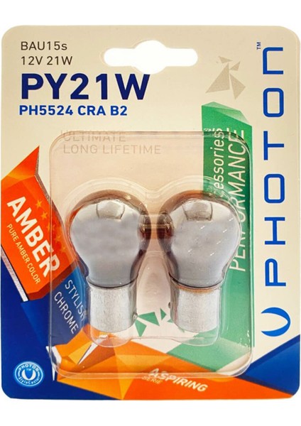 P21W Chrome 12V 93 Amber PH5524 Cra B2