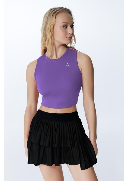 Ed 2343-05 Barty Dry-Touch Crop Kolsuz Kadın Üstü Mor modelleri