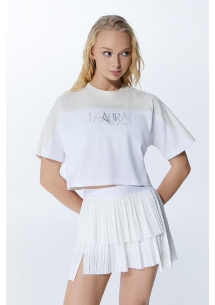 Ed 2339-01 Afrodisias Crop Tişört Ekru