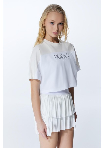 Ed 2339-01 Afrodisias Crop Tişört Ekru modelleri