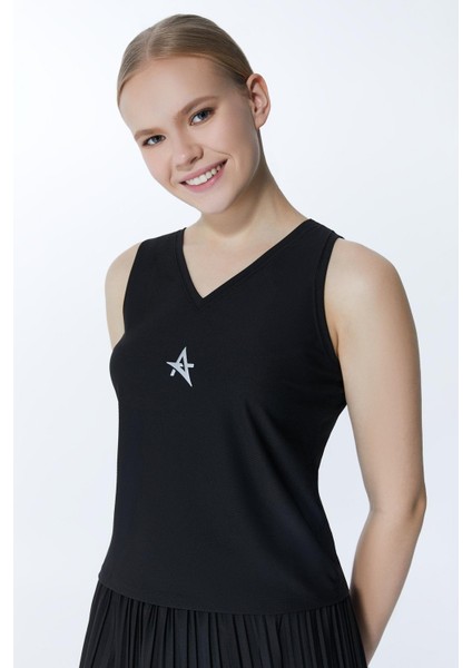 Ed 2313-02 Helen Dry-Touch Kadın Sporcu Üst Siyah , Tenis , Koşu , Pilates , Yoga , Fitness