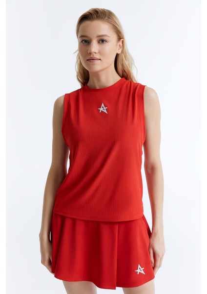 ED7753-04 Easy Dry-Touch Kolsuz Kadın Tenis Atleti , Kırmızı