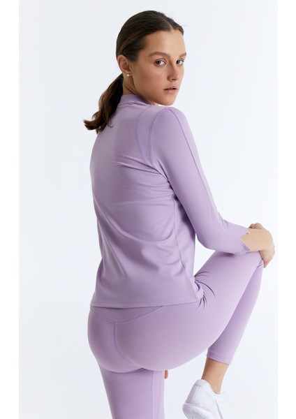 ED7755-02 Elena Dry-Touch V-Yaka Uzun Kollu Kadın Tenis , Koşu Üstü , Lila modelleri