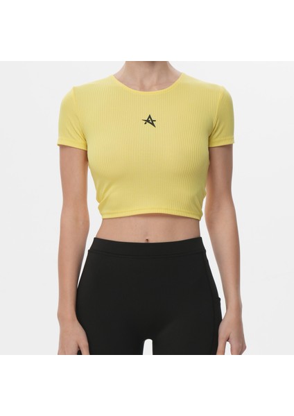 Ed 2305-03 Valentina Sırt Detayıı Dry Touch Kısa Kollu Tişört Sarı