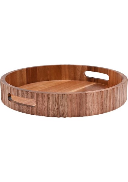 Dayanıklı Akasya Yuvarlak Tepsi 30 cm -7B145