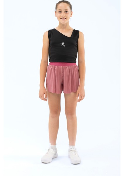 Ed 2349-07 Tamara Dry-Touch Piliseli Kız Çocuk Şort Gül Kurusu (Tenis, Koşu, Pilates, Yoga, Pickleball) fiyatları