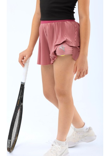 Ed 2349-07 Tamara Dry-Touch Piliseli Kız Çocuk Şort Gül Kurusu (Tenis, Koşu, Pilates, Yoga, Pickleball) fırsatları