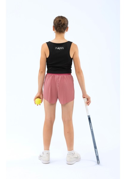 Ed 2349-07 Tamara Dry-Touch Piliseli Kız Çocuk Şort Gül Kurusu (Tenis, Koşu, Pilates, Yoga, Pickleball) indirimleri