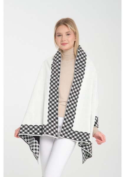 Halkalı Desenli Omuz Şalı, Çift Yönlü Kulanıma Uygun Şık Rahat Omuz Şalı, Triko Omuz Şalı, Omuz Şalı fiyatları