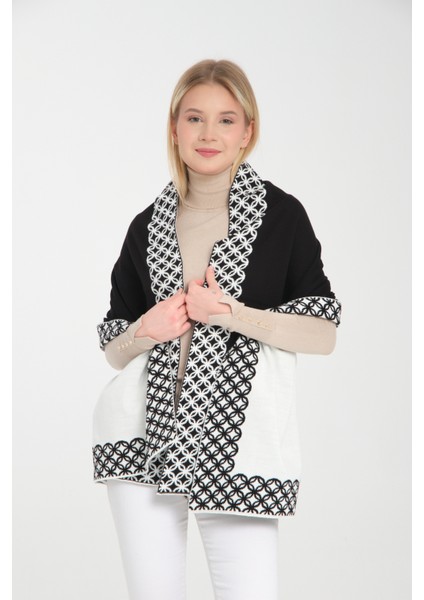 Halkalı Desenli Omuz Şalı, Çift Yönlü Kulanıma Uygun Şık Rahat Omuz Şalı, Triko Omuz Şalı, Omuz Şalı fırsatları