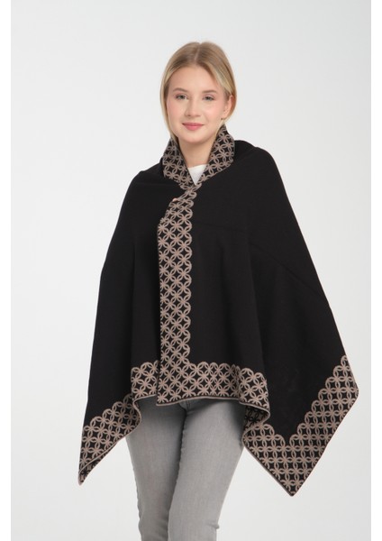 Halkalı Desenli Omuz Şalı, Çift Yönlü Kulanıma Uygun Şık Rahat Omuz Şalı, Triko Omuz Şalı, Omuz Şalı fiyatları