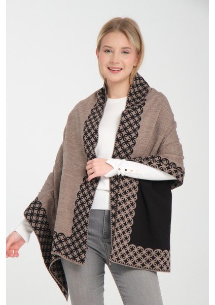 Halkalı Desenli Omuz Şalı, Çift Yönlü Kulanıma Uygun Şık Rahat Omuz Şalı, Triko Omuz Şalı, Omuz Şalı fırsatları