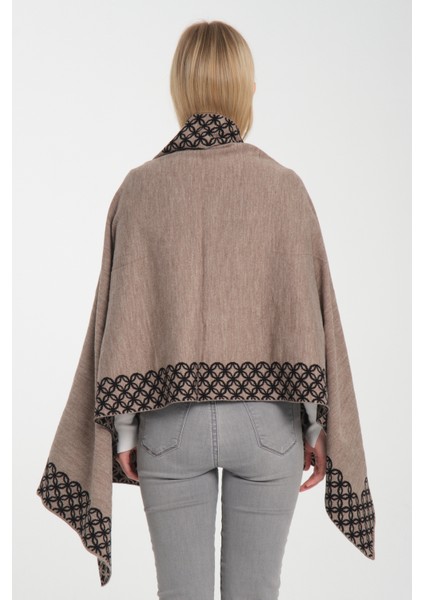 Halkalı Desenli Omuz Şalı, Çift Yönlü Kulanıma Uygun Şık Rahat Omuz Şalı, Triko Omuz Şalı, Omuz Şalı indirimleri