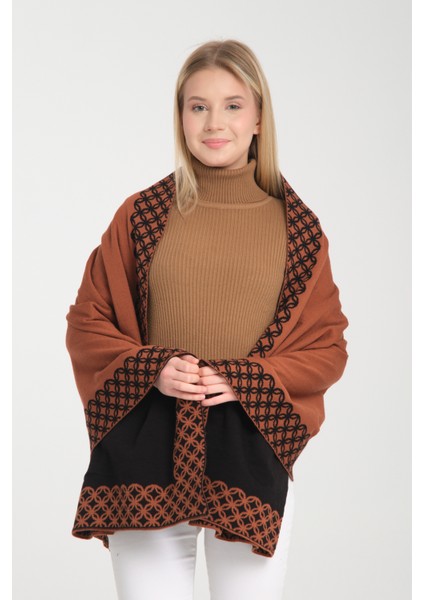 Halkalı Desenli Omuz Şalı, Çift Yönlü Kulanıma Uygun Şık Rahat Omuz Şalı, Triko Omuz Şalı, Omuz Şalı fiyatları