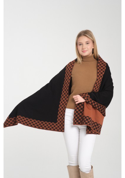 Halkalı Desenli Omuz Şalı, Çift Yönlü Kulanıma Uygun Şık Rahat Omuz Şalı, Triko Omuz Şalı, Omuz Şalı modelleri