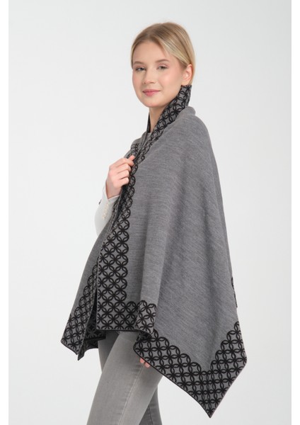 Çift Yönlü Halkalı Desenli Kadın Omuz Şalı Akrilik 75 x 175 cm Şık ve Rahat fiyatları
