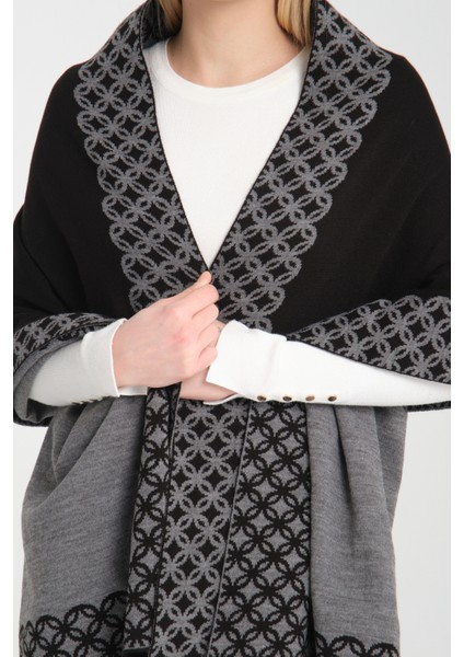 Çift Yönlü Halkalı Desenli Kadın Omuz Şalı Akrilik 75 x 175 cm Şık ve Rahat modelleri