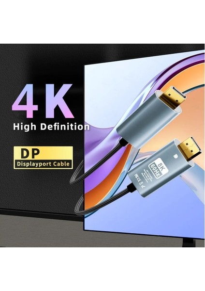 4K Displayport To HDMI Kablo – 4K 60Hz Görüntü ve Ses Desteği 2 Metre ZR890