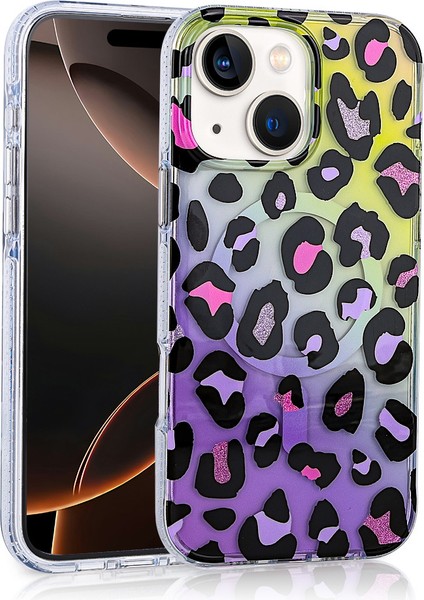 iPhone 13 Uyumlu Kılıf Magsafe Şarj Özellikli Jago Kapak-Colorful