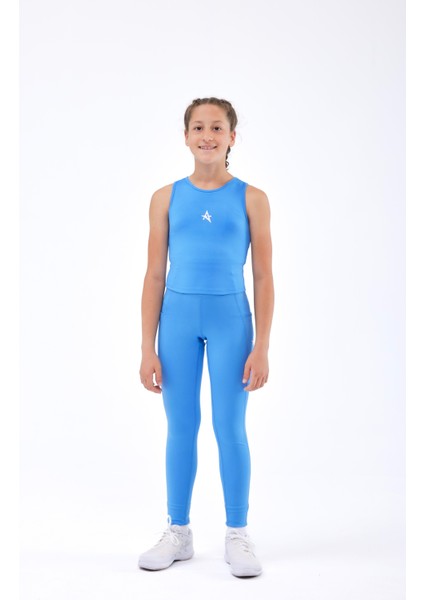 Ed 2343-15 Barty Dry-Touch Crop Kolsuz Kız Çocuk Üstü Mavi modelleri