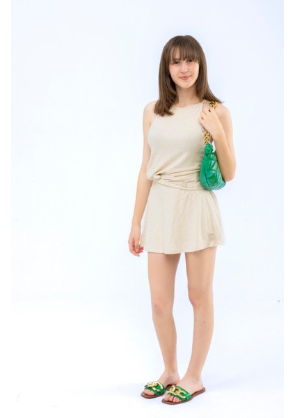 Ed 2310-01 Garcia Pointelli Bej Keten Tişört fiyatları