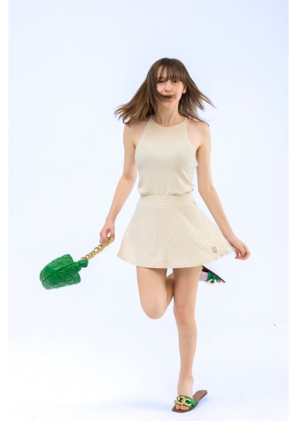 Ed 2310-01 Garcia Pointelli Bej Keten Tişört fırsatları