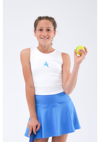 ED2390-02 Tulıp Kloş Dry-Touch Çocuk Spor Etek Şortlu Mavi - Tenis Dans Yoga fiyatları