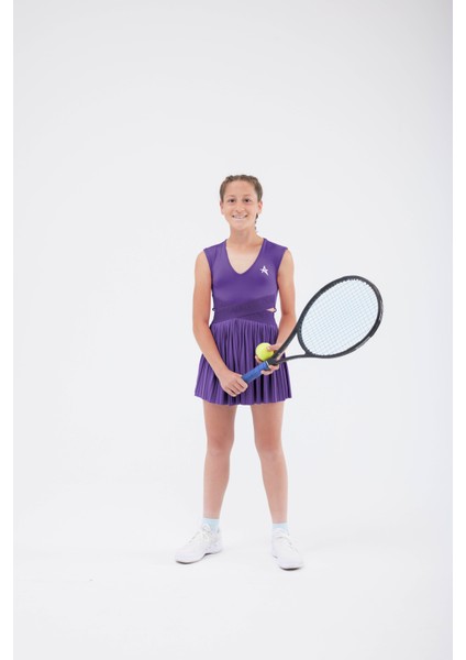 Ed 2365-06 Adriana Spor Elbise Çocuk - Mor (Tenis, Golf, Pickleball, Dans)