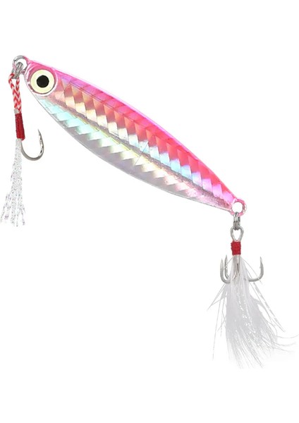 Jigs Deniz Balıkçılık Metal Yalancı Yem Metal Demir Plaka Tüy Deniz Gövde 1 Kanca ve Kuyrukta 3 Iğneli Keskin Kanca 15G 6cm Pembe/mavi/çoklu Renk 2 Adet