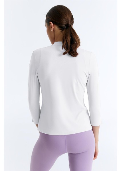 ED7755-01 Elena Dry-Touch V-Yaka Uzun Kollu Kadın Tenis Beyaz fiyatları