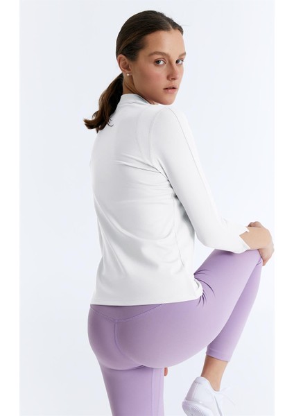 ED7755-01 Elena Dry-Touch V-Yaka Uzun Kollu Kadın Tenis Beyaz fırsatları