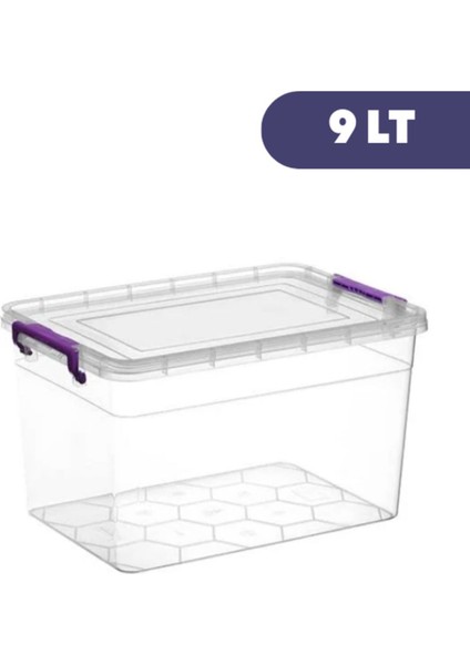 Saklama Kabı 9 Lt Saklama Kutusu Kilitli Saklama Kabı Oyuncak Kutusu 1 Adet